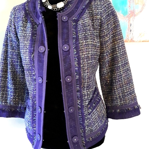 Chico's/ Purple/ Tweed Blazer/ Jacket - Picture 10 of 14